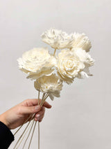 ODETTE » Bouquet of white artificial Roses made from manioc fiber