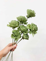 OLGA » Bouquet of green artificial Roses made from manioc fiber