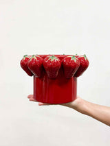 FRANCISCA » Glazed ceramic vase with strawberries