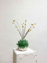 REGINALDO » Glazed ceramic vase with spherical decorations