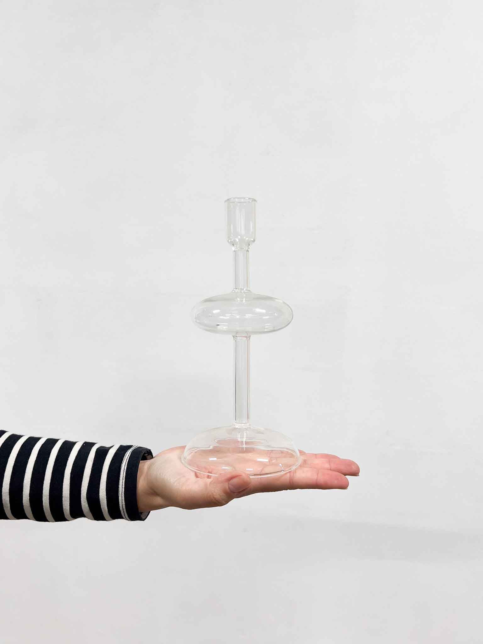 LIANA » Portacandela in vetro trasparente piccolo - 22cm - Bloomoon