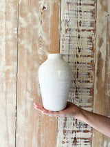 WAVES » Vaso in ceramica hand - made bianco lucido grande - Bloomoon