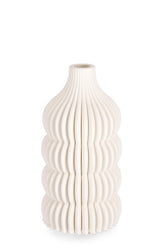 KENDRA » Ceramic beige vase printed in 3D - 20cm