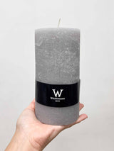ELARA » Candela rustica grigio 19cm