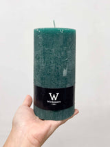 VELVET » Candela rustica verde 19cm