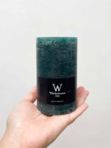 VELVET TRIS » Tris di candele rustiche verde