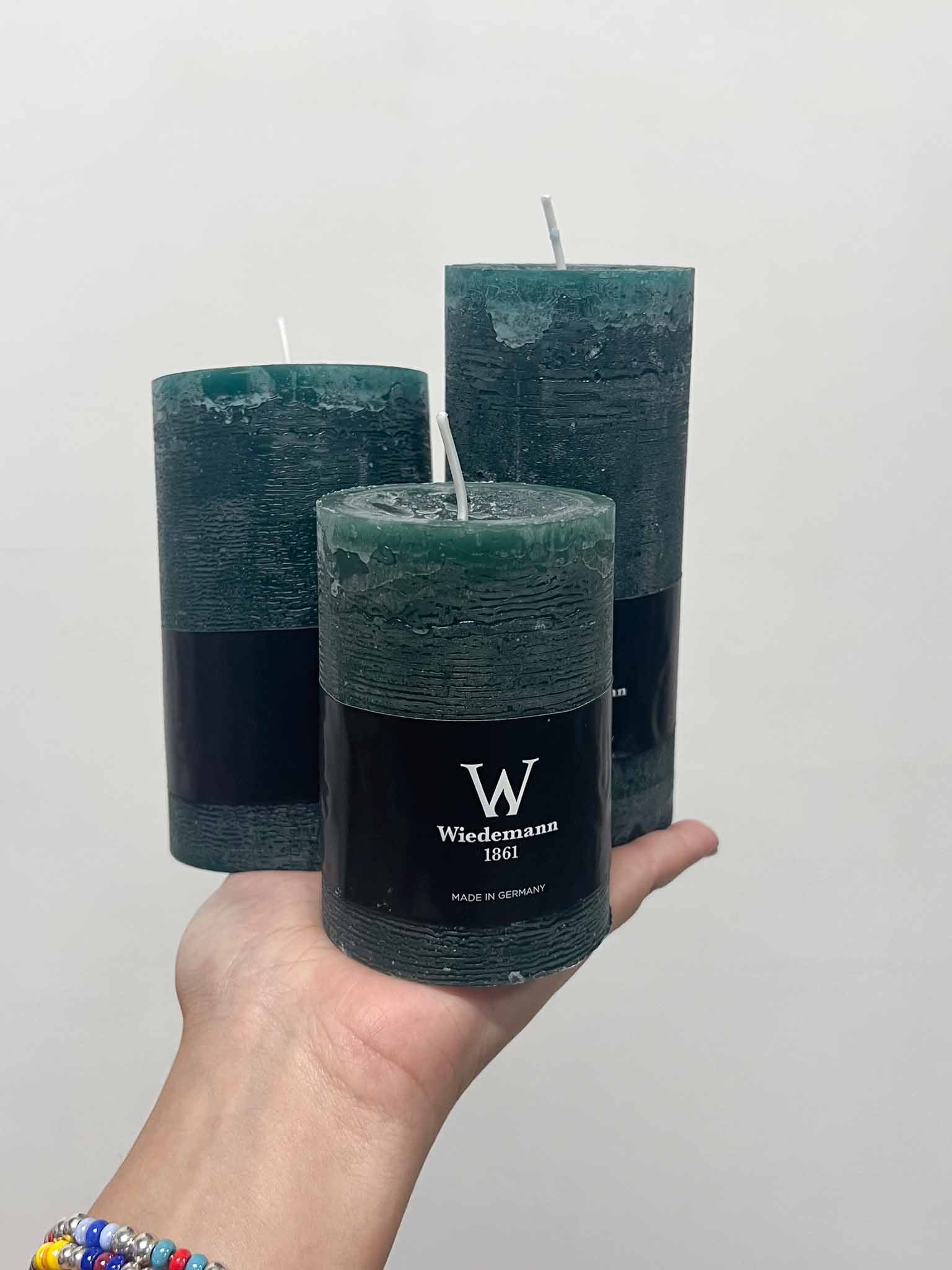 VELVET TRIS » Tris di candele rustiche verde