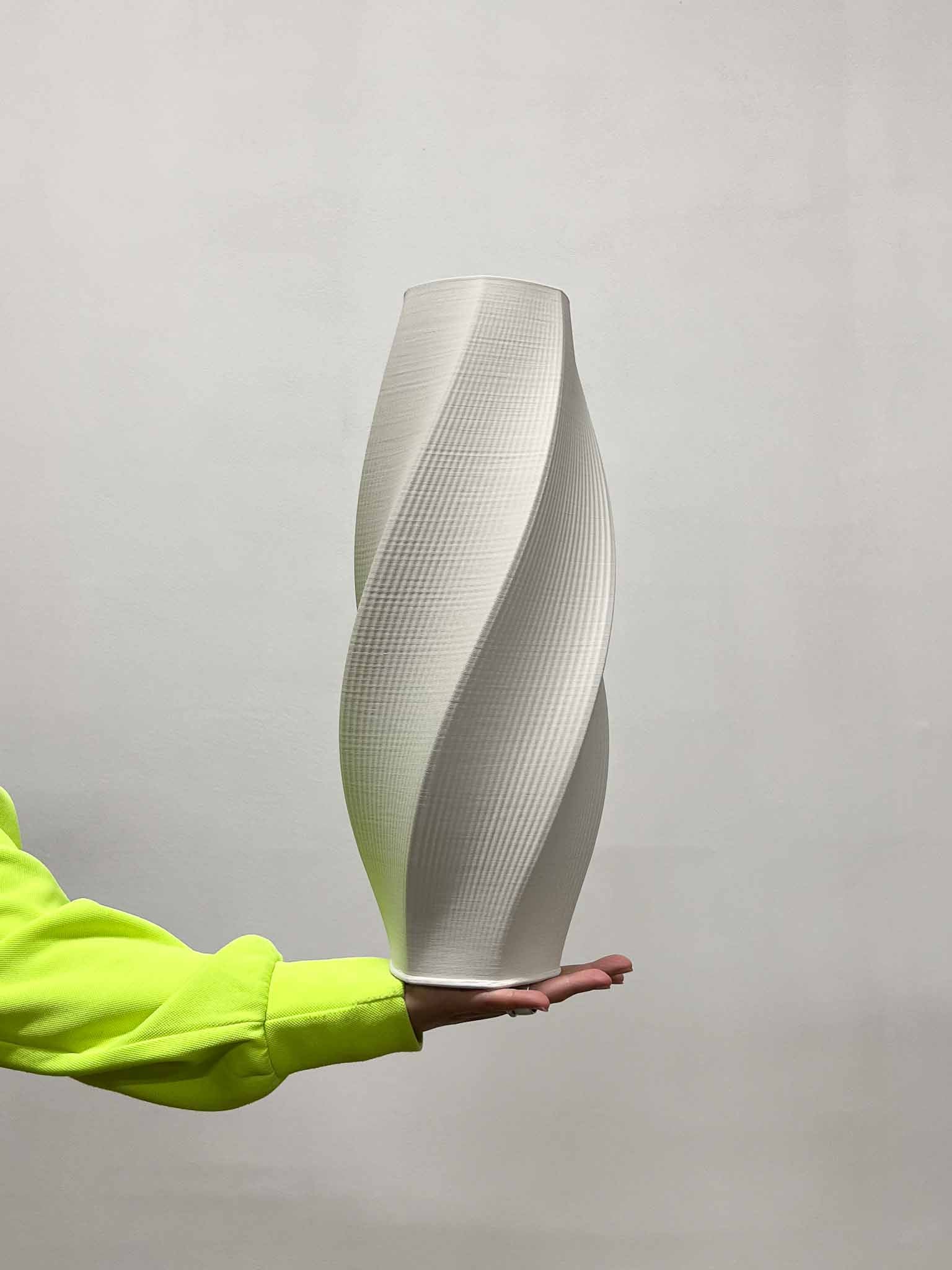 GISELLA » Vaso di ceramica stampata in 3D bianco