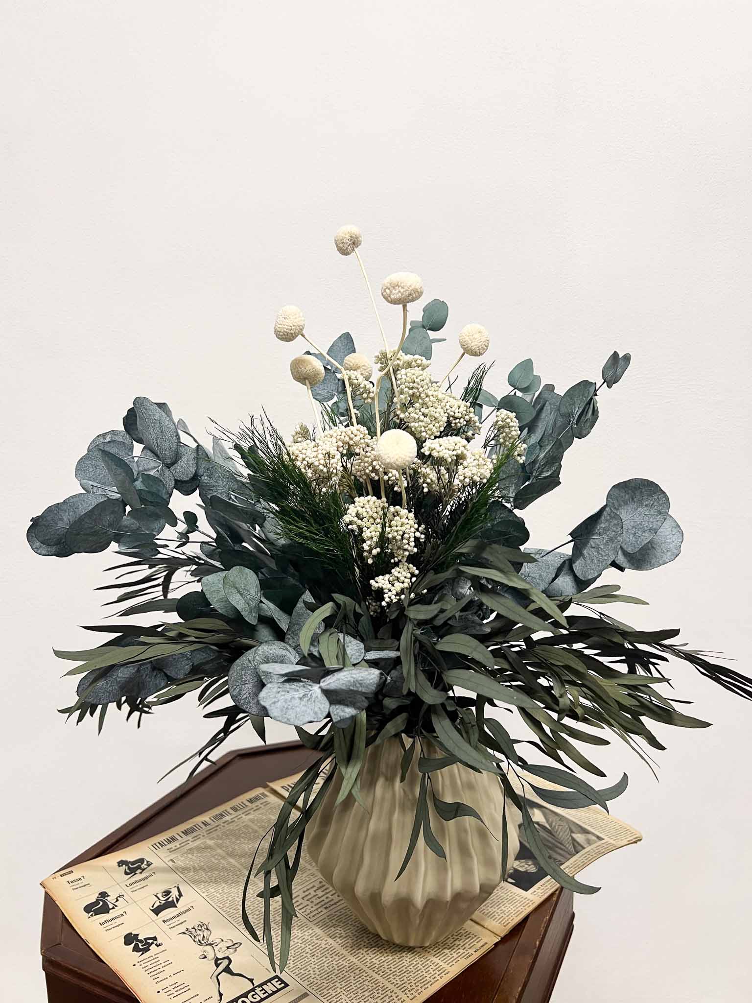 LAERTE » Bouquet dalle tonalità del verde e bianco