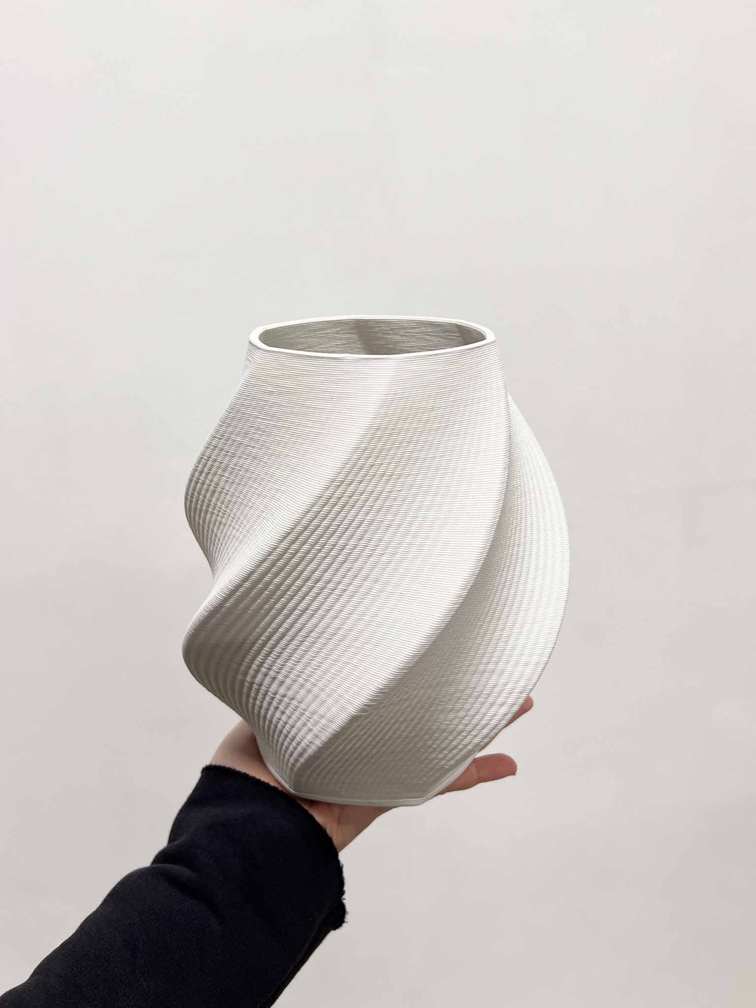MARUSCA » Vaso di ceramica stampata in 3D bianco - 21 cm