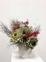 MERRY » Bouquet di fiori secchi verde e rosso con pendaglio