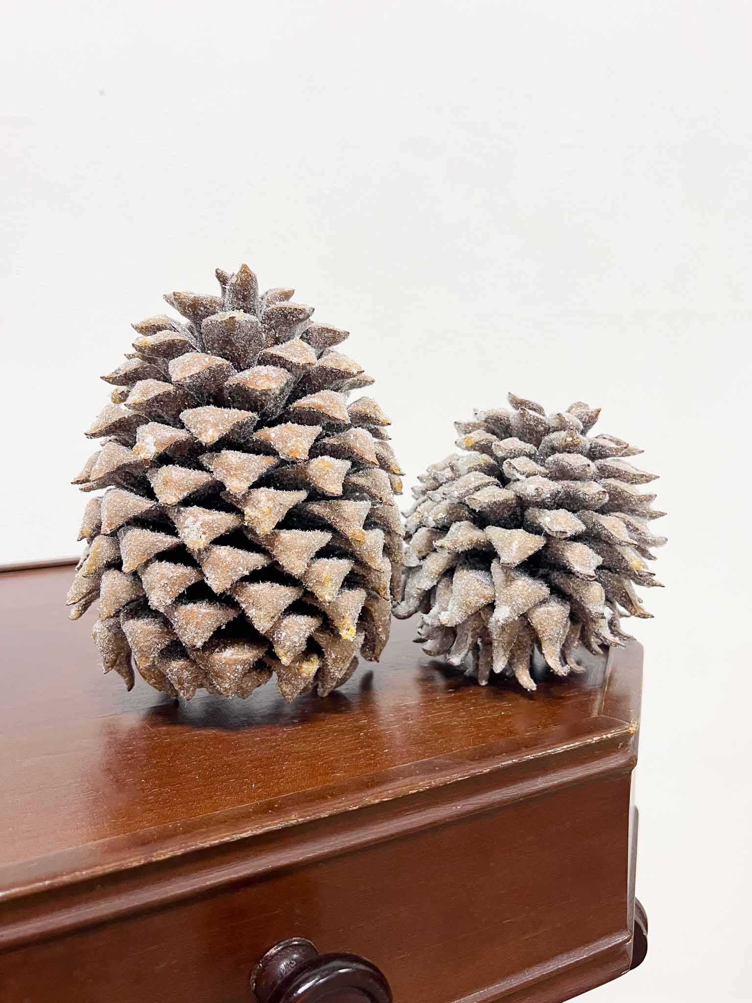 DIAMANTE » 2 Pigne innevate effetto ghiacciato