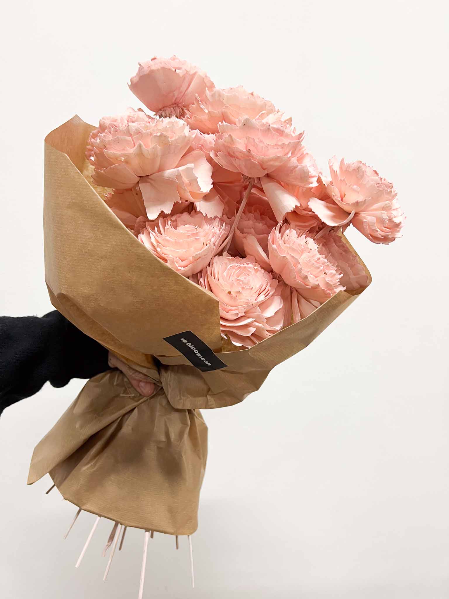 HARMONIA » Bouquet di rose rosa ricostruite in fibra di manioca