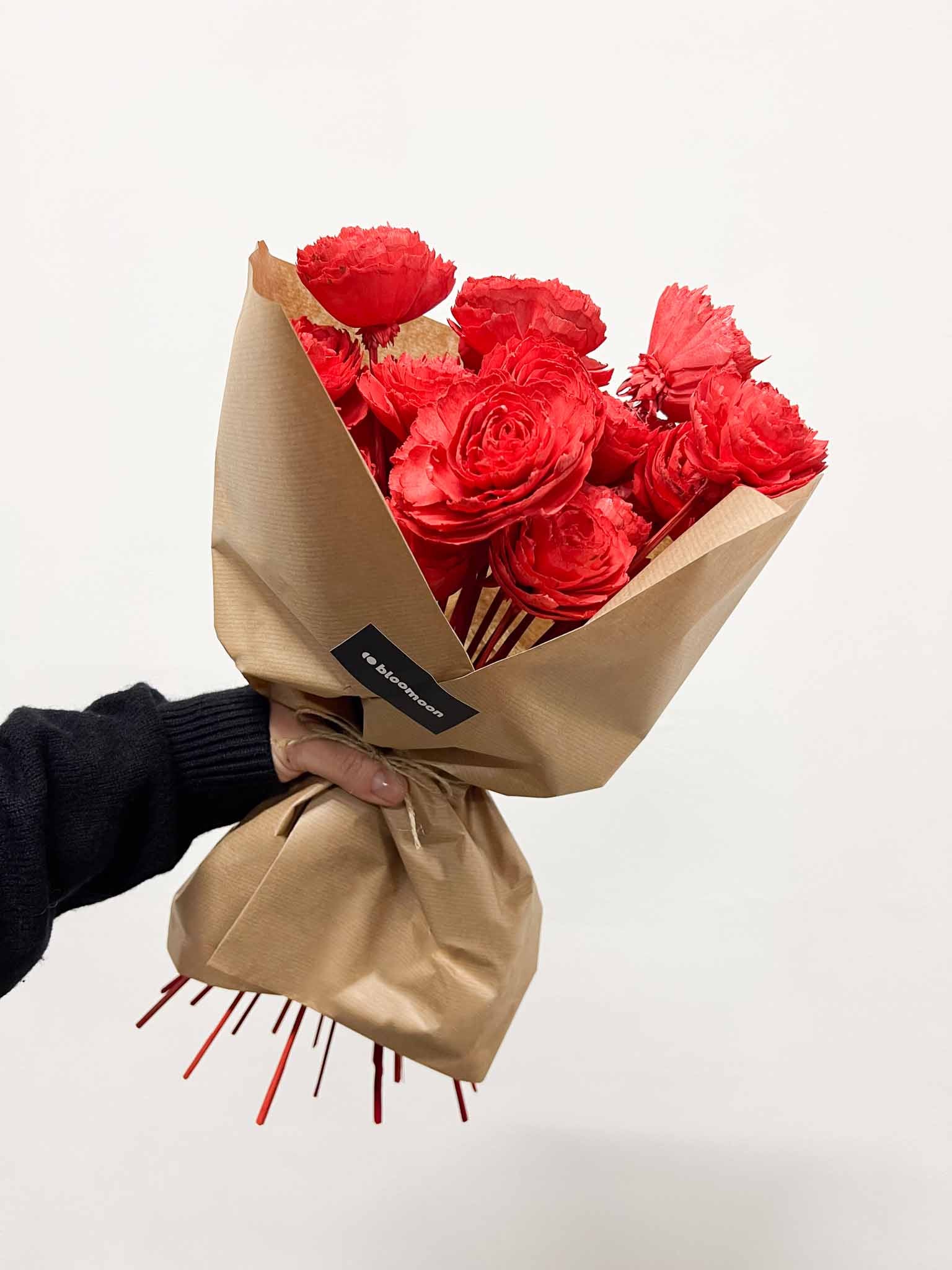 EROS » Bouquet di rose rosse ricostruite in fibra di manioca