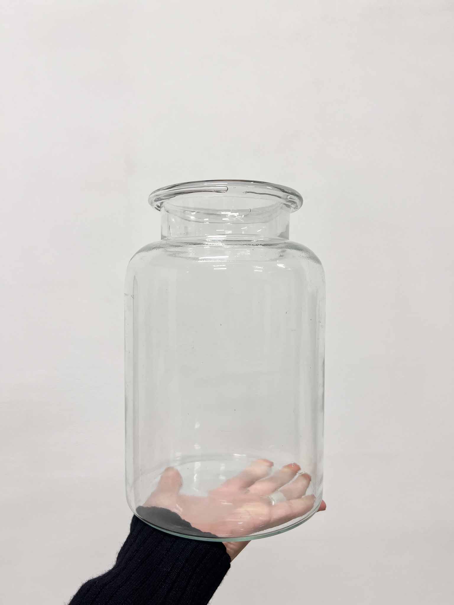 WESLEY » vaso a forma di barattolo di vetro trasparente H26cm