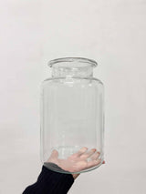 WESLEY » vaso a forma di barattolo di vetro trasparente H26cm