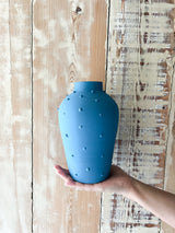 PRICKLY » Vase en céramique turquoise mat grand fabriqué à la main