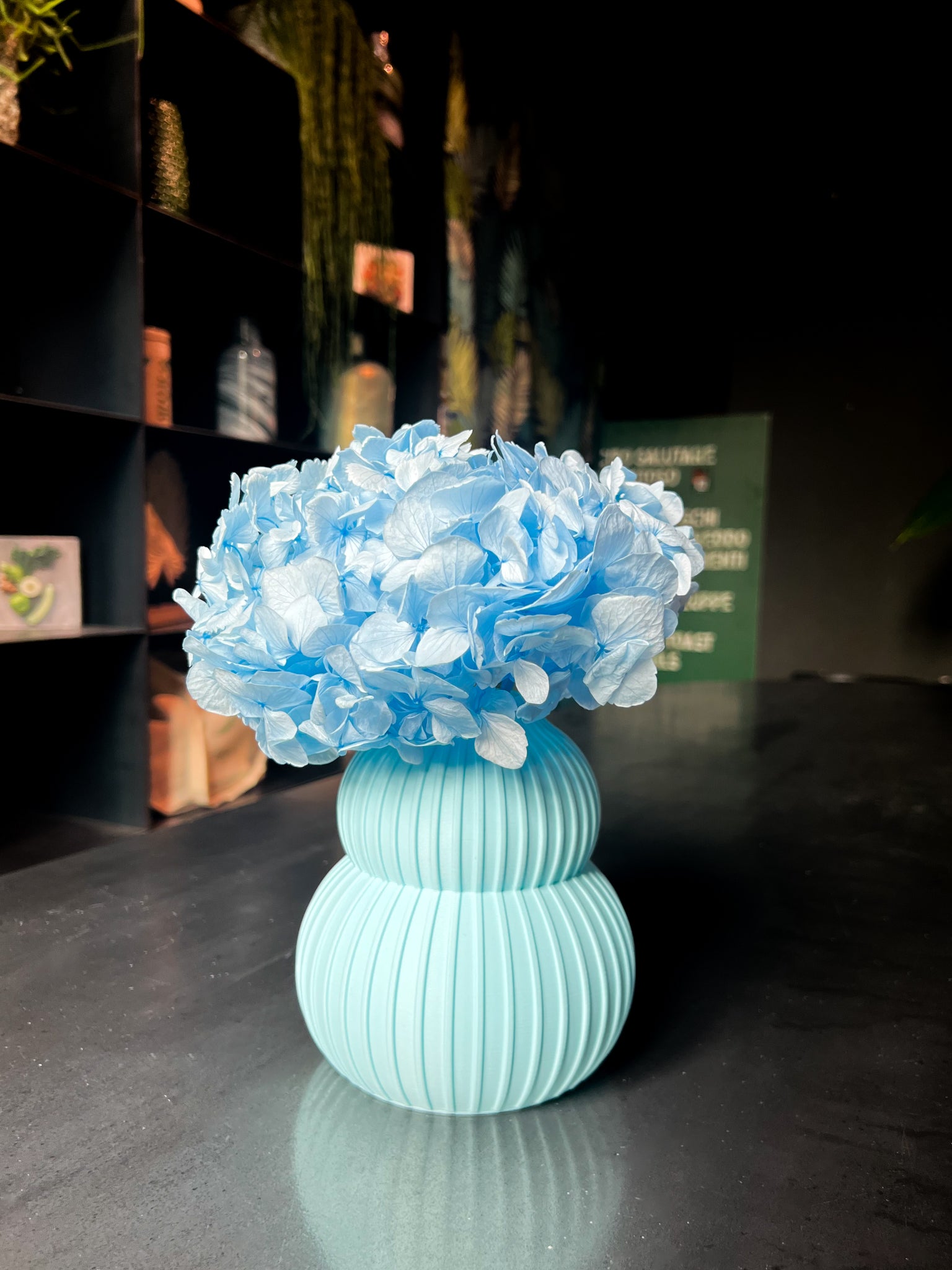 BABILA » Vase en bioplastique bleu glace - 15 cm