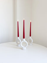 CIRCLE » Porta candela ceramica bianco satinato contemporaneo