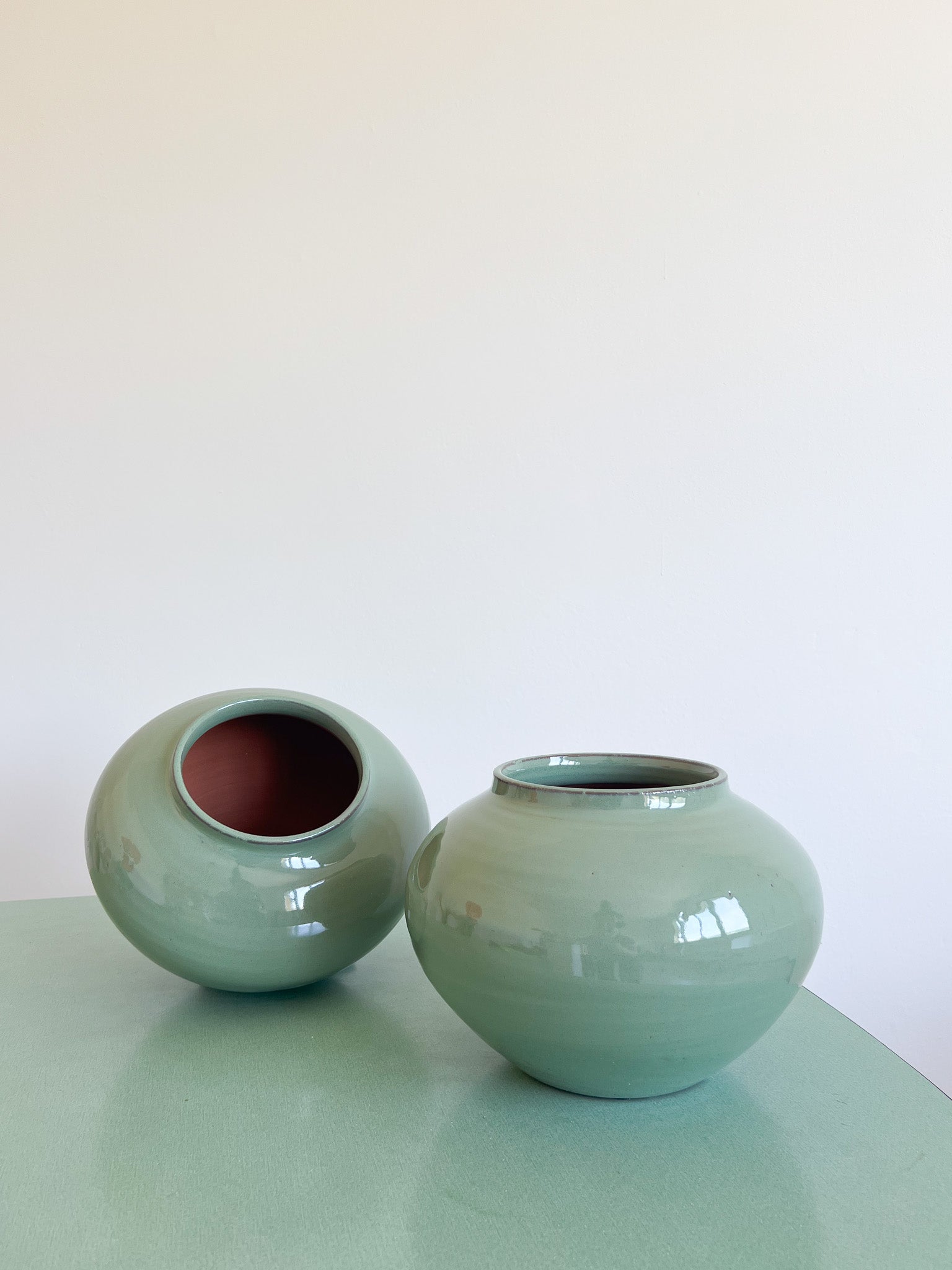ESMA » Vaso di ceramica smaltato verde H20cm