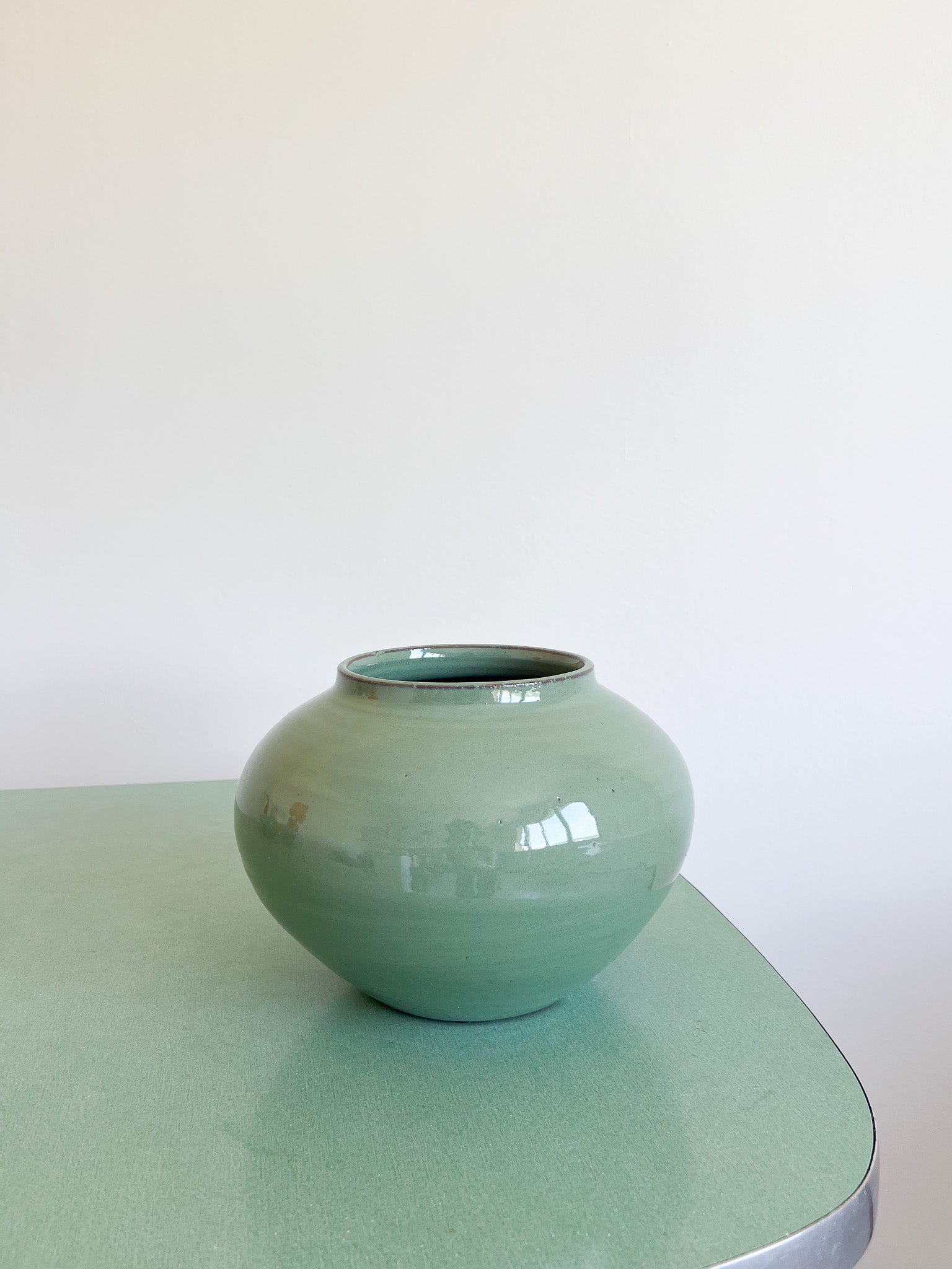 ESMA » Vaso di ceramica smaltato verde H20cm