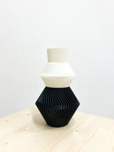 VALENTINA » Vase en bioplastique blanc et noir - 22 cm