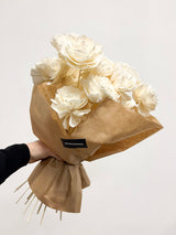 BUTTERFLY » Bouquet di rose bianche ricostruite in fibra di manioca