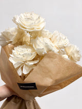 BUTTERFLY » Bouquet di rose bianche ricostruite in fibra di manioca