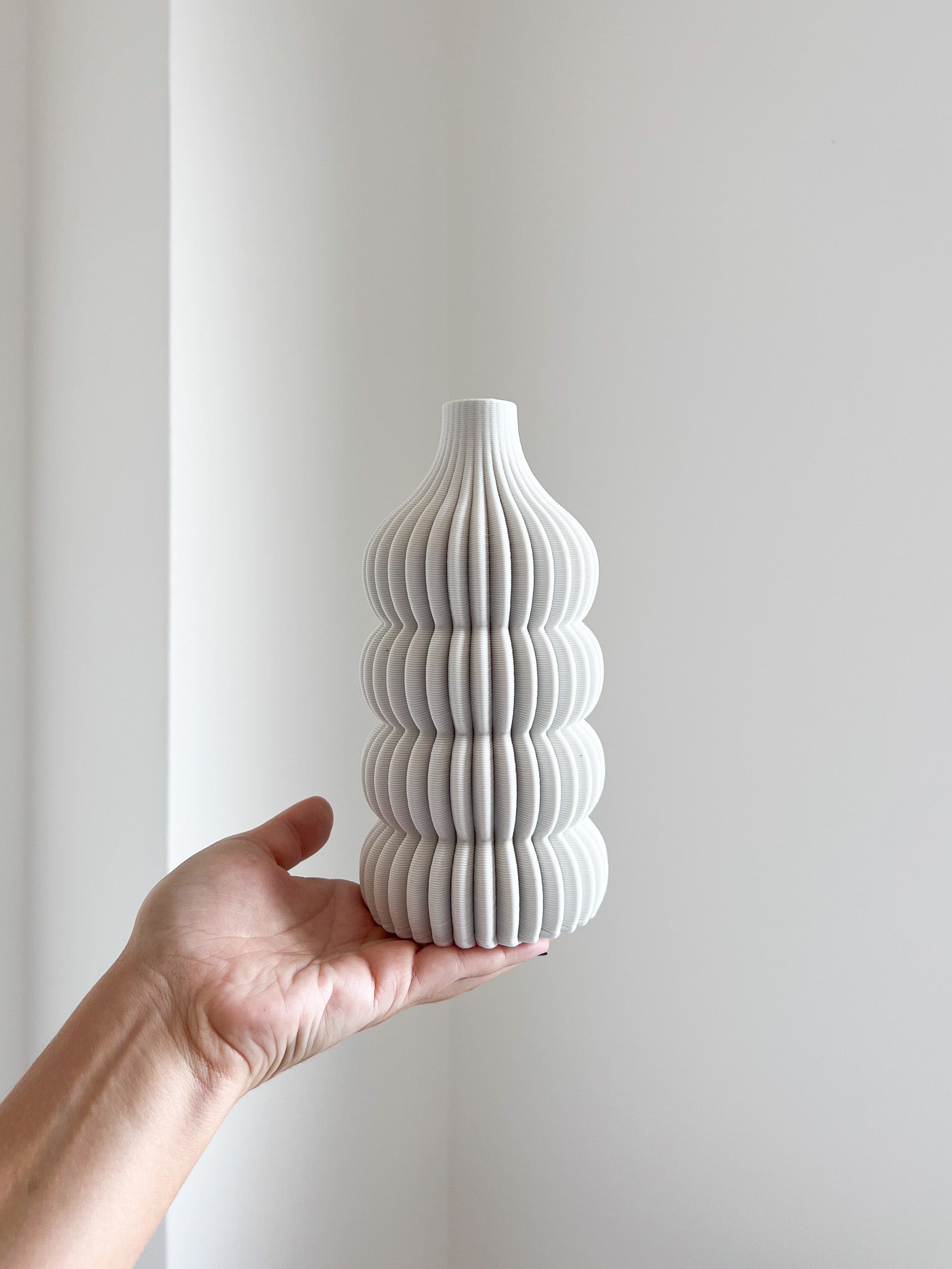 KENDRA » Vaso di ceramica stampata in 3D bianco H20cm