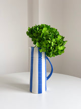 LYJO » Caraffa a righe blu bianco di ceramica smaltata H27,5