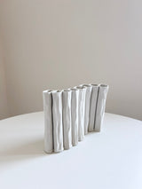 MISA » Vaso Scultoreo di ceramica a Colonne Multiple bianco stampa 3D H21cm