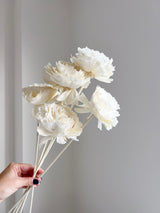 ODETTE » Bouquet of white artificial Roses made from manioc fiber