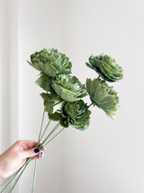 OLGA » Bouquet of green artificial Roses made from manioc fiber