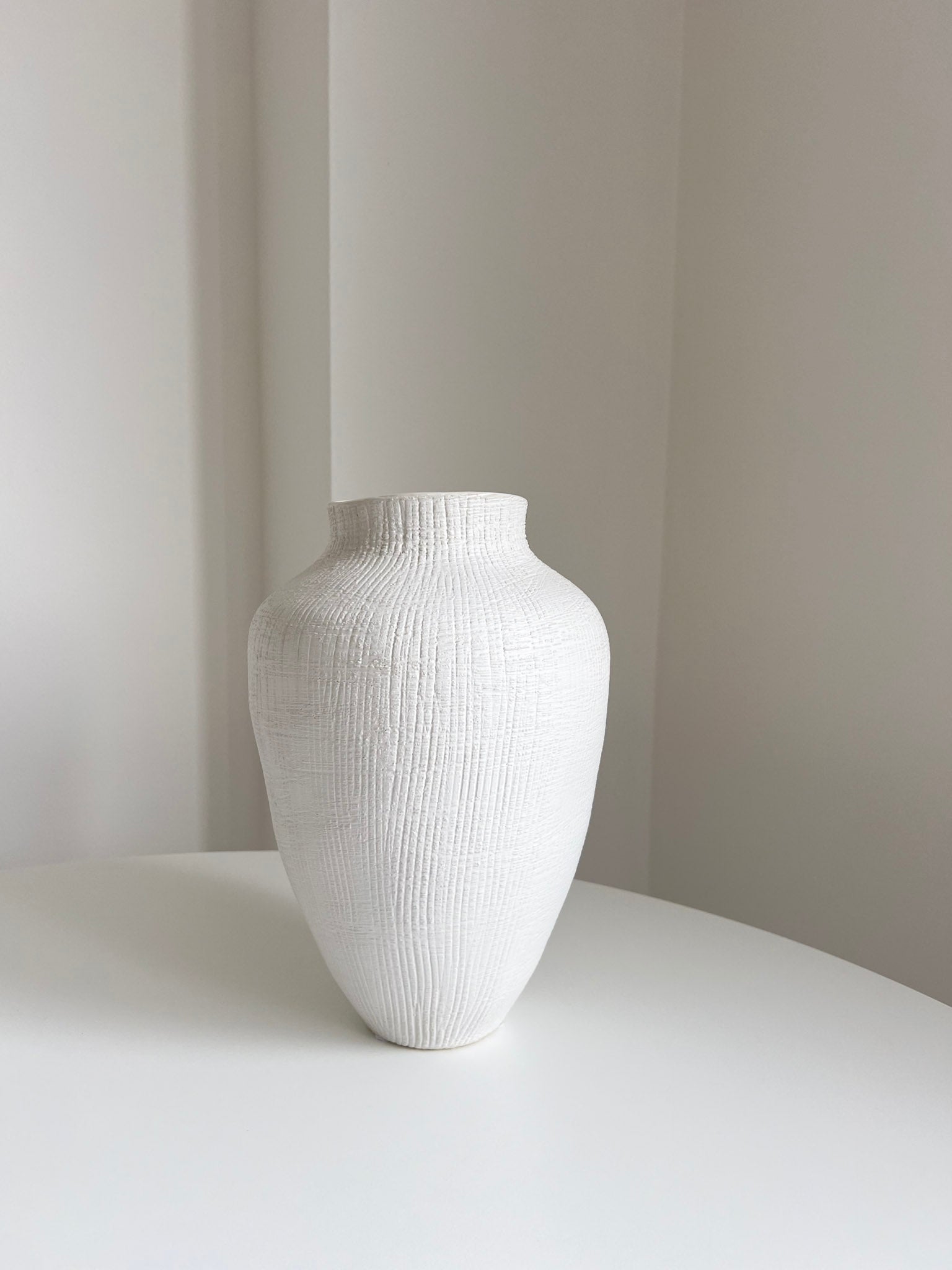 PAPYRUS » Vaso di ceramica texturizzato bianco H30 cm