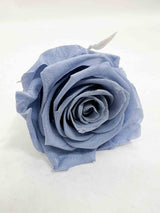 MAFALDA » Box of 6 powder blue Rose standard flowers - 6,5cm diameter