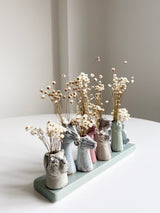 SAFARY » Composizione di mini vasi animali in ceramica su base