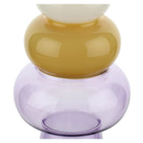 GRISELDA » Single flower glass vase white top - 22cm