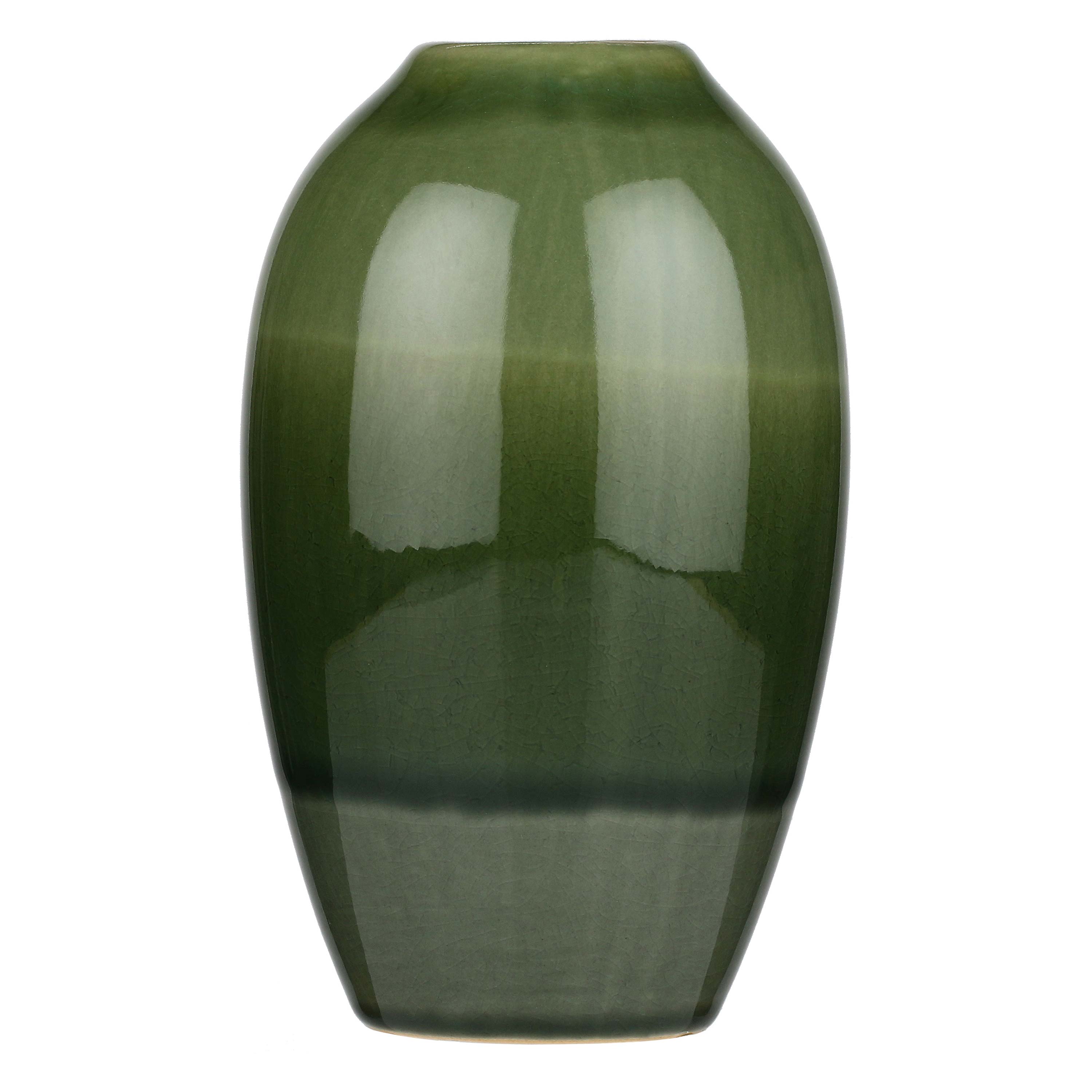 NARA » Green vase in craquelé glaze - 18cm