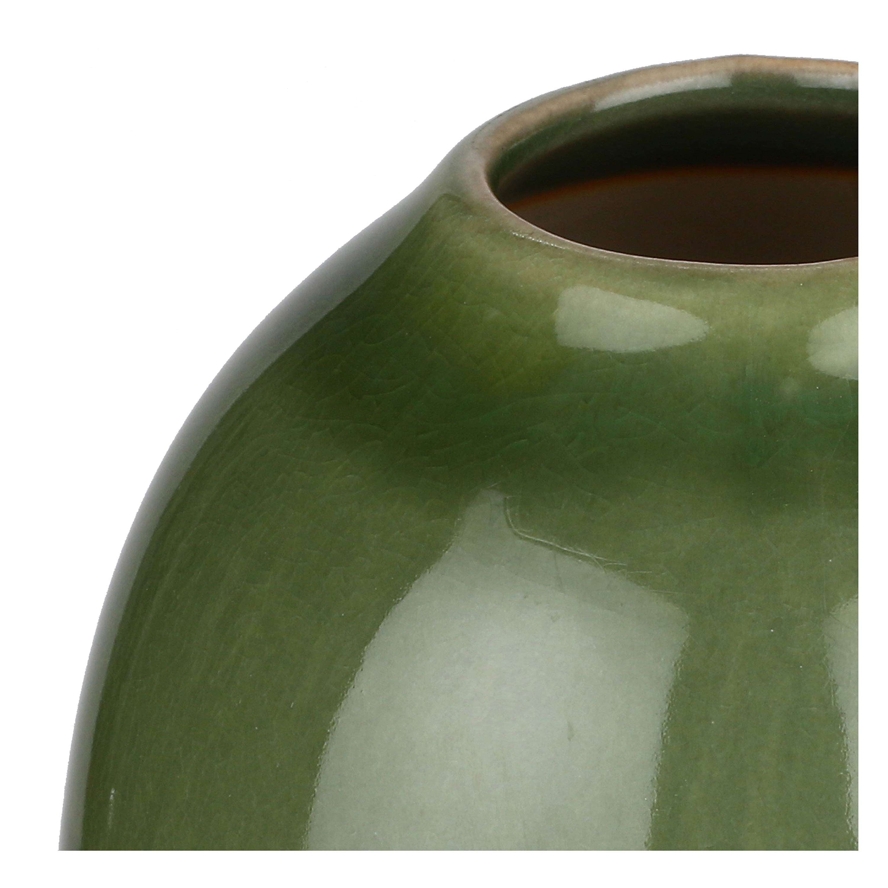 NARA » Green vase in craquelé glaze - 18cm