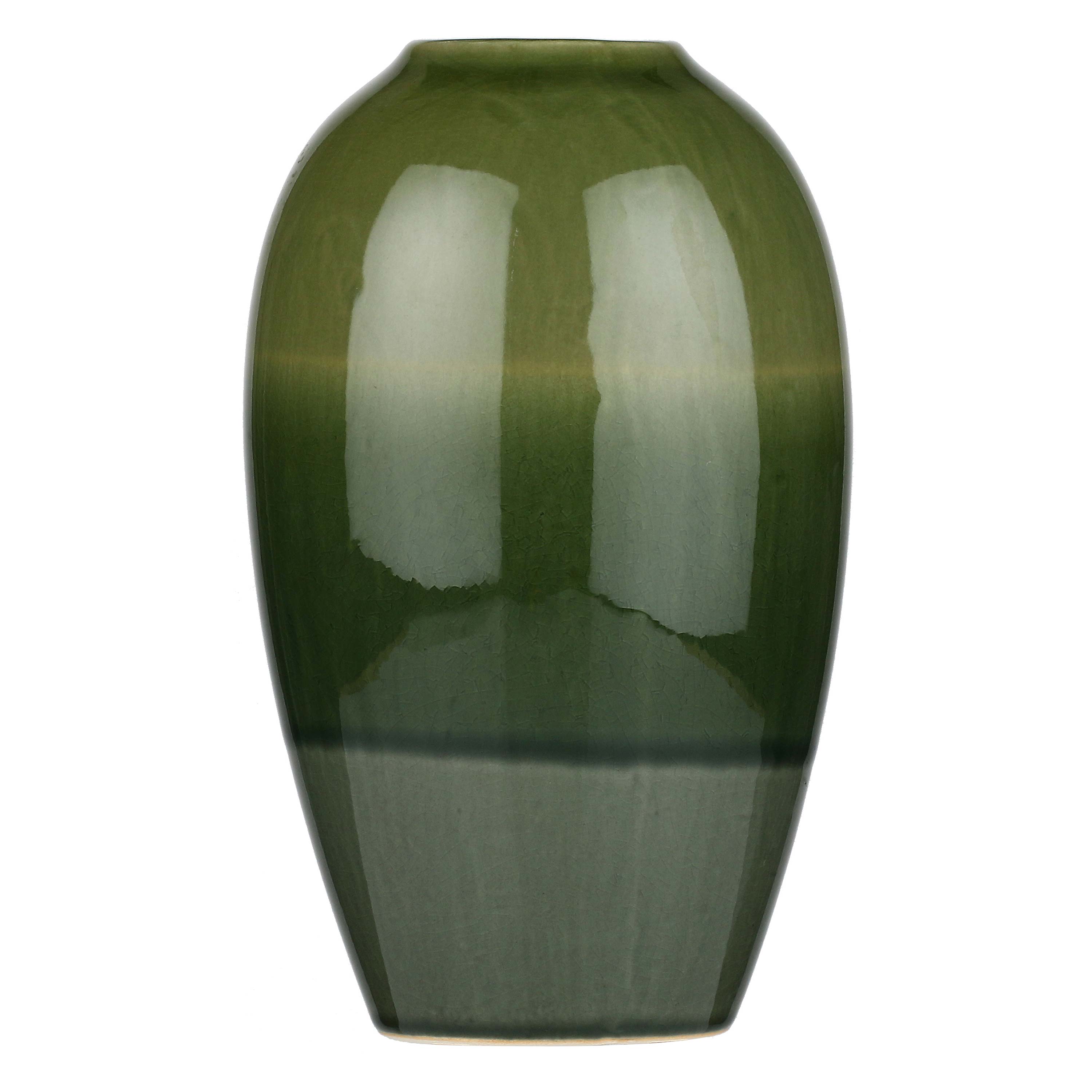 ROLANDO » Green craquelé glaze vase - 25,5cm