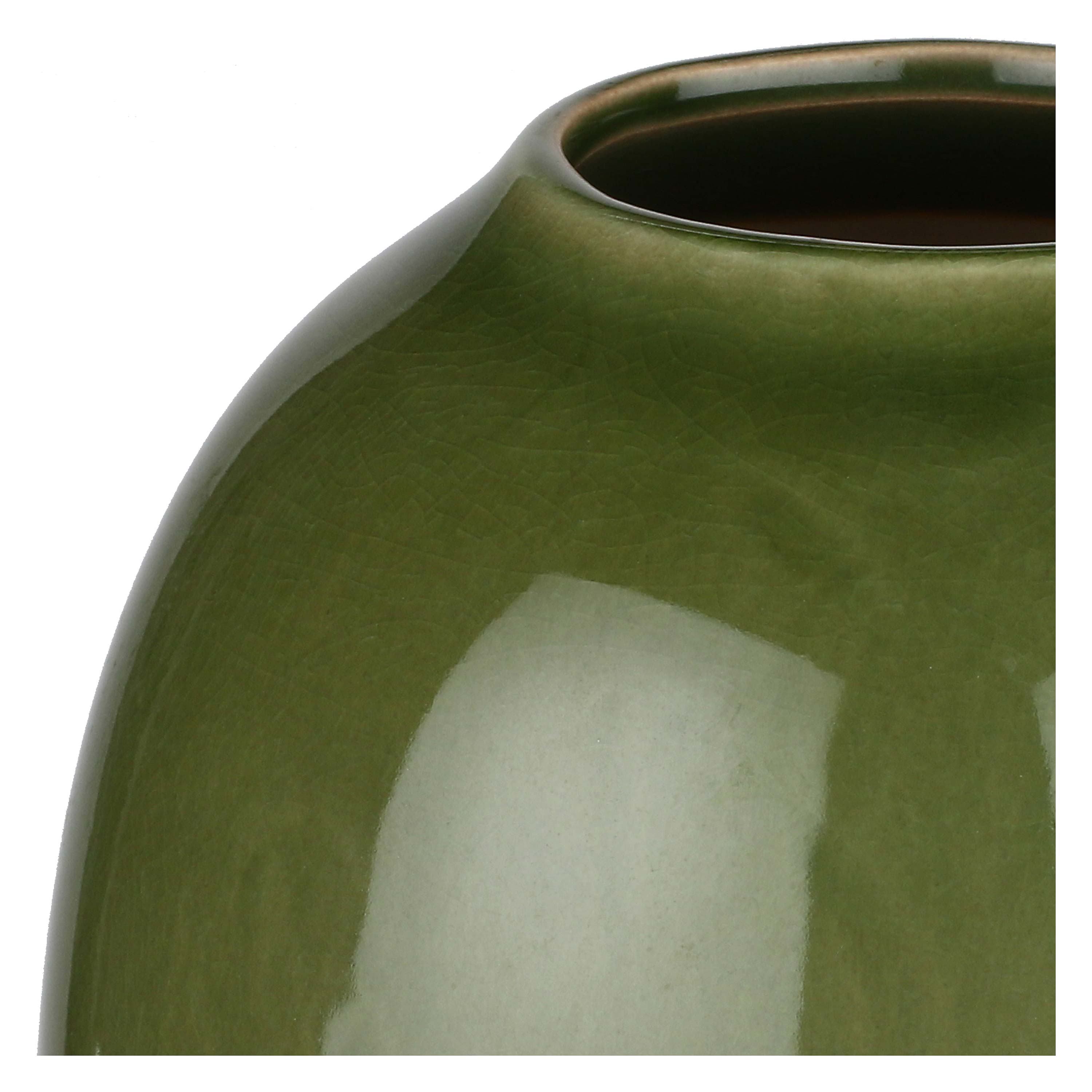 ROLANDO » Green craquelé glaze vase - 25,5cm