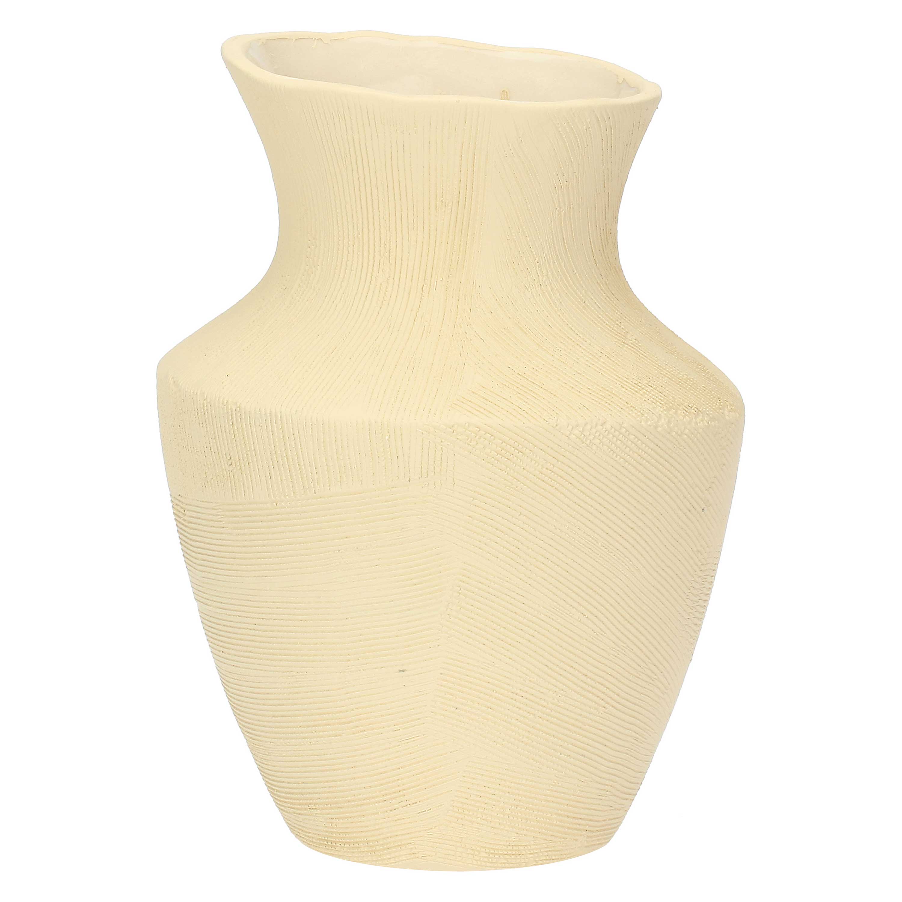 MARLOW » Oblique beige ceramic vase - 22cm