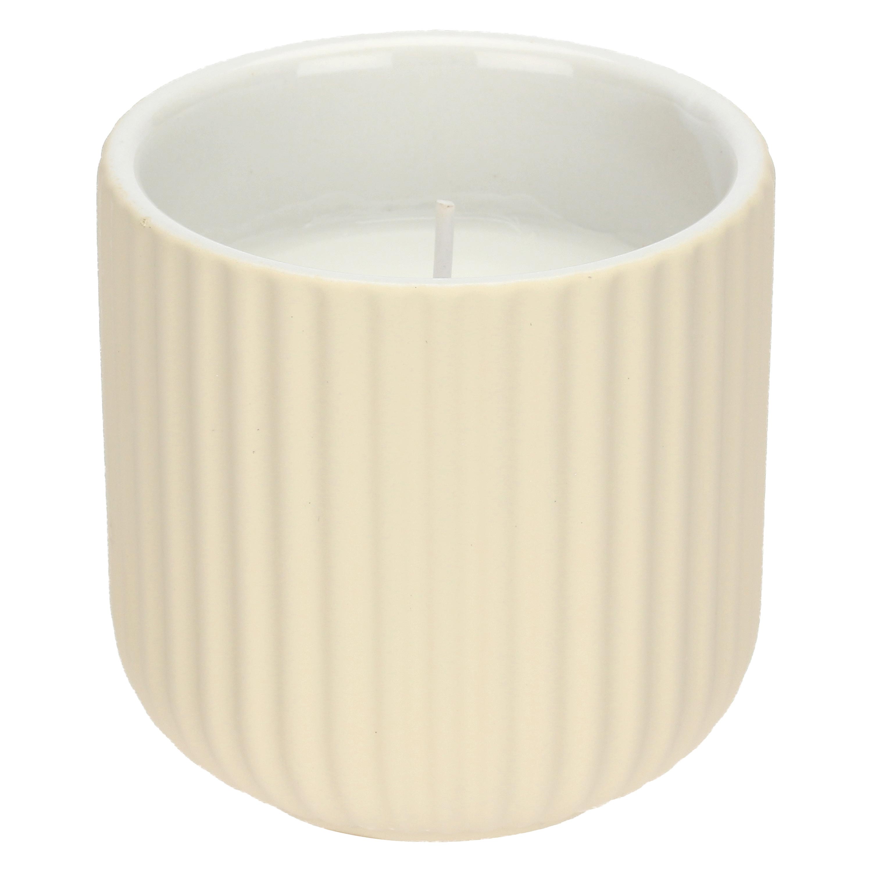 HAILA » Ivory scented candle with ceramic container - 8cm