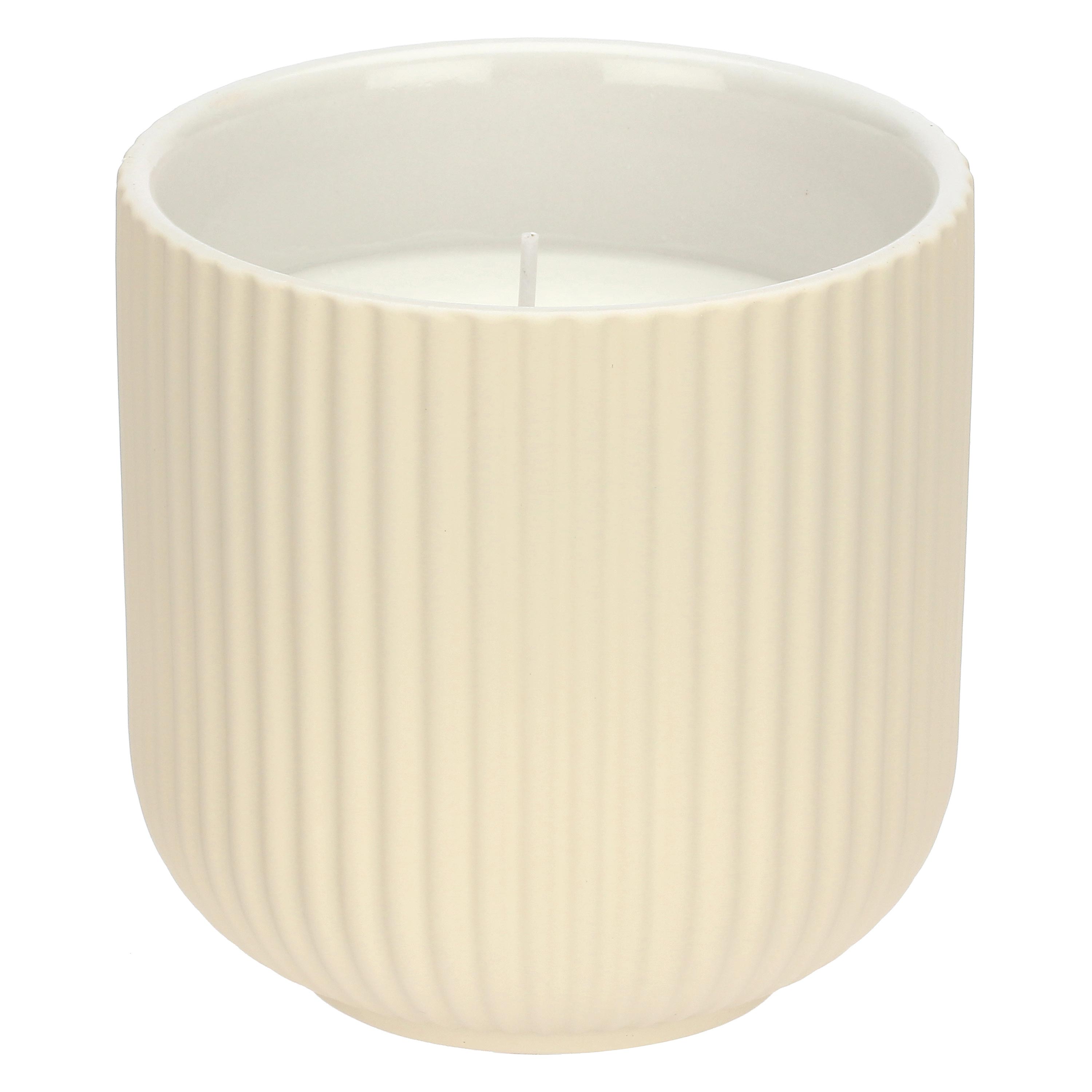 JAEL » Ivory scented candle with ceramic container - 11cm