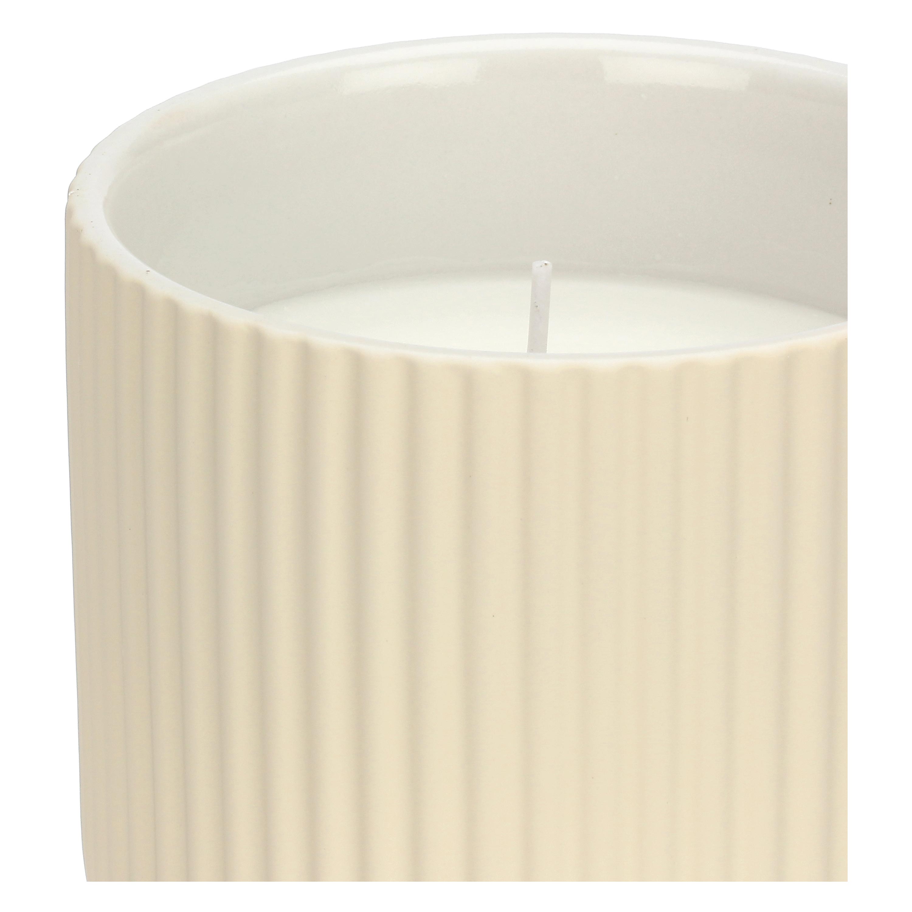 JAEL » Ivory scented candle with ceramic container - 11cm