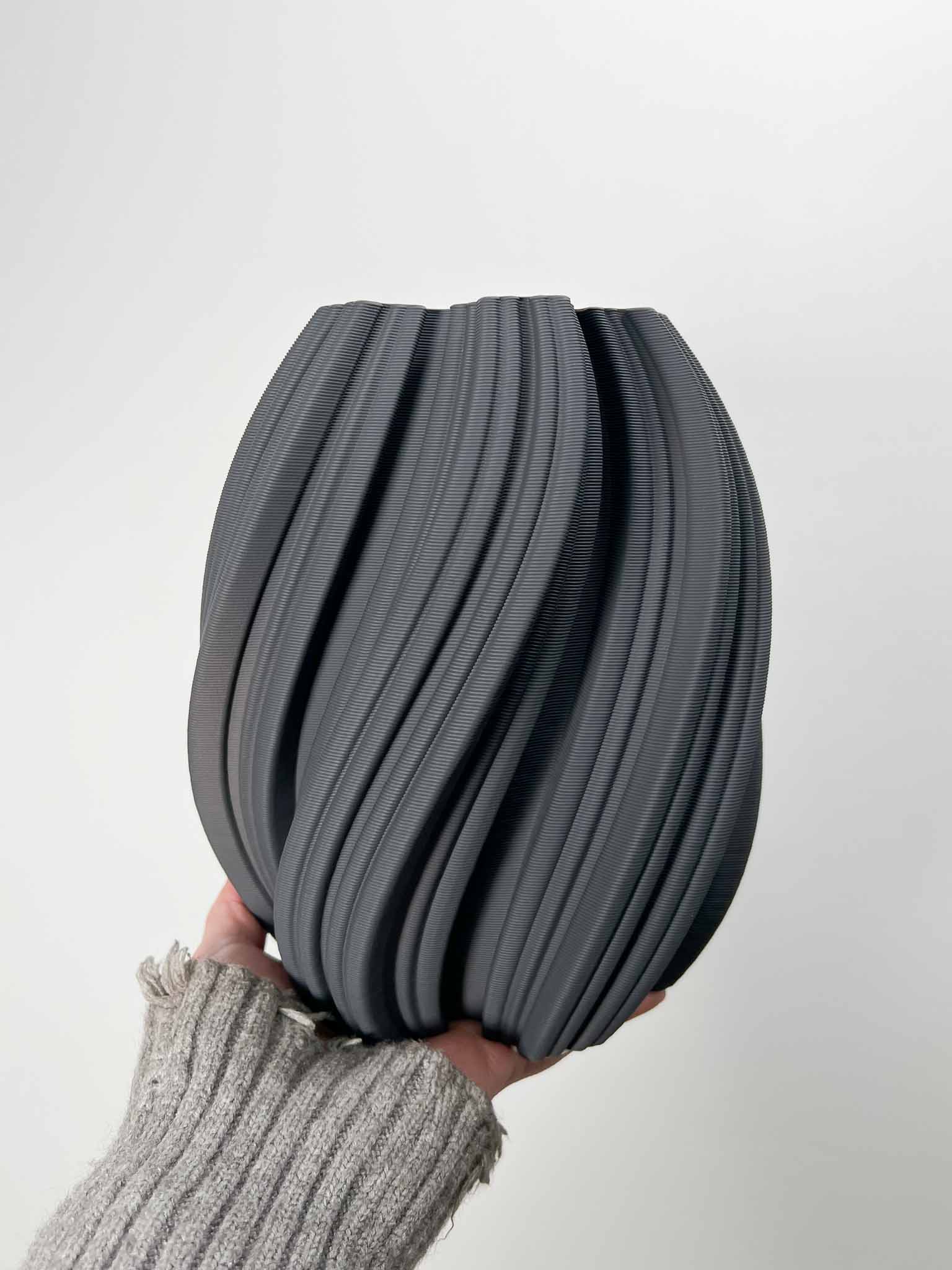 ROK » Vaso di ceramica stampata in 3D grigio - 21cm