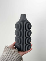 KAMAR » Ceramic grey vase printed in 3D - 19cm