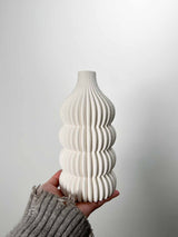 KENDRA » Ceramic beige vase printed in 3D - 20cm