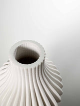 KIM » Ceramic beige vase printed in 3D - 25cm