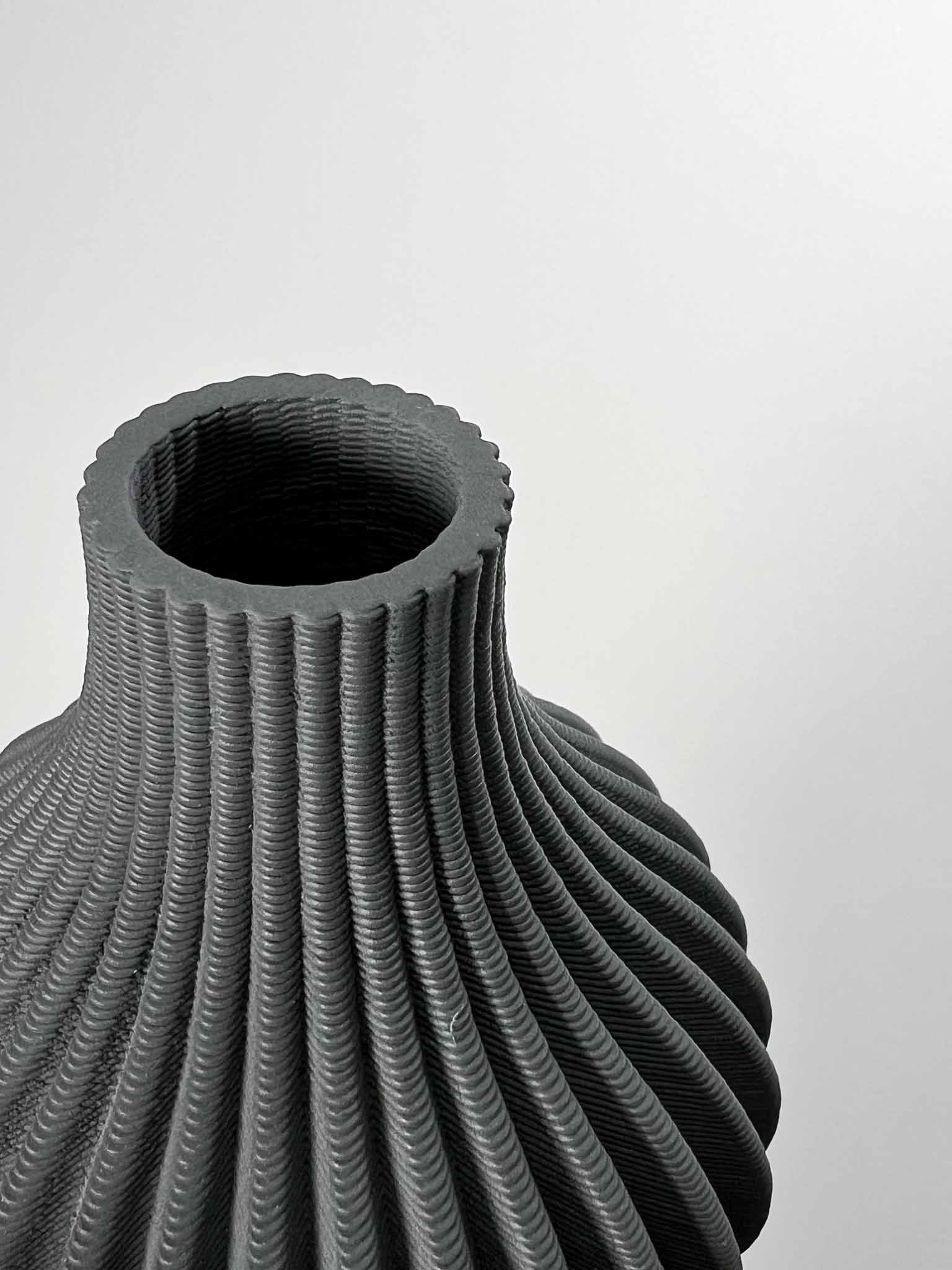 KAMAR » Ceramic grey vase printed in 3D - 19cm